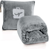 Plazatex 100% Polyester Comfort Fly Travel Wrinkle Resistant Pillow & Blanket Set 40" x 70" Gray