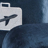 Plazatex 100% Polyester Comfort Fly Travel Wrinkle Resistant Pillow & Blanket Set 40" x 70" Navy