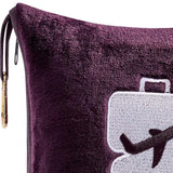 Plazatex 100% Polyester Comfort Fly Travel Wrinkle Resistant Pillow & Blanket Set 40" x 70" Plum