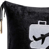 Plazatex 100% Polyester Comfort Fly Travel Wrinkle Resistant Pillow & Blanket Set 40" x 70" Black