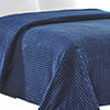 Plazatex Striata Lined Oversized All Season 100% Polyester Blanket Navy