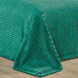 Plazatex Striata Lined Oversized All Season 100% Polyester Blanket Queen Teal