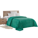 Plazatex Striata Lined Oversized All Season 100% Polyester Blanket Queen Teal