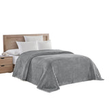 Plazatex Striata Lined Oversized All Season 100% Polyester Blanket Queen Grey