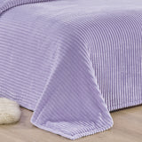 Plazatex Striata Lined Oversized All Season 100% Polyester Blanket Queen Lilac