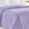 Plazatex Striata Lined Oversized All Season 100% Polyester Blanket Queen Lilac