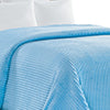 Plazatex Striata Lined Oversized All Season 100% Polyester Blanket Queen Light Blue