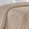 Plazatex Striata Lined Oversized All Season 100% Polyester Blanket Queen Taupe
