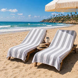 Plazatex Cabana Terry Cloth Stripe 80% Cotton 20% Polyester 2 Pack Beach Bath Towel