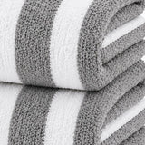 Plazatex Cabana Terry Cloth Stripe 80% Cotton 20% Polyester 2 Pack Beach Bath Towel