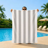 Plazatex Cabana Terry Cloth Stripe 80% Cotton 20% Polyester 2 Pack Beach Bath Towel