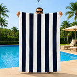 Plazatex Cabana Terry Cloth Stripe 80% Cotton 20% Polyester 2 Pack Beach Bath Towel