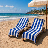 Plazatex Cabana Terry Cloth Stripe 80% Cotton 20% Polyester 2 Pack Beach Bath Towel