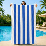 Plazatex Cabana Terry Cloth Stripe 80% Cotton 20% Polyester 2 Pack Beach Bath Towel