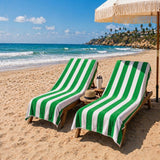 Plazatex Cabana Terry Cloth Stripe 80% Cotton 20% Polyester 2 Pack Beach Bath Towel