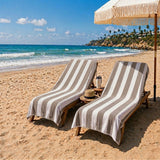 Plazatex Cabana Terry Cloth Stripe 80% Cotton 20% Polyester 2 Pack Beach Bath Towel