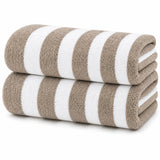 Plazatex Cabana Terry Cloth Stripe 80% Cotton 20% Polyester 2 Pack Beach Bath Towel