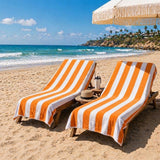 Plazatex Cabana Terry Cloth Stripe 80% Cotton 20% Polyester 2 Pack Beach Bath Towel