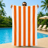 Plazatex Cabana Terry Cloth Stripe 80% Cotton 20% Polyester 2 Pack Beach Bath Towel