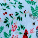 Plazatex 100% Polyester Red Cardinal Birds Nature Inspired Plush Throw Blanket 50" x 60" Blue