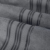 Plazatex 100% Premium Cotton Textured Border Ultra Soft Absorbent 12 Piece Bathroom Towel Set