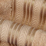 Plazatex 100% Premium Cotton Textured Border Ultra Soft Absorbent 12 Piece Bathroom Towel Set