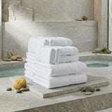 Plazatex 100% Premium Cotton Textured Border Ultra Soft Absorbent 12 Piece Bathroom Towel Set