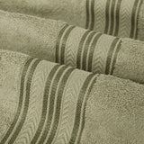 Plazatex 100% Premium Cotton Textured Border Ultra Soft Absorbent 12 Piece Bathroom Towel Set