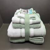 Plazatex Two Tone  Zero Twist 100% Cotton Soft & Absorbent 6 Piece Bathroom Towel Set