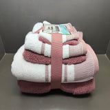 Plazatex Two Tone  Zero Twist 100% Cotton Soft & Absorbent 6 Piece Bathroom Towel Set