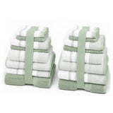 Plazatex Two Tone  Zero Twist 100% Cotton Soft & Absorbent 12 Piece Bathroom Towel Set