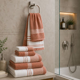 Plazatex Two Tone  Zero Twist 100% Cotton Soft & Absorbent 12 Piece Bathroom Towel Set