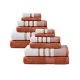 Plazatex Two Tone  Zero Twist 100% Cotton Soft & Absorbent 12 Piece Bathroom Towel Set