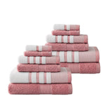 Plazatex Two Tone  Zero Twist 100% Cotton Soft & Absorbent 12 Piece Bathroom Towel Set