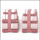 Plazatex Two Tone  Zero Twist 100% Cotton Soft & Absorbent 12 Piece Bathroom Towel Set