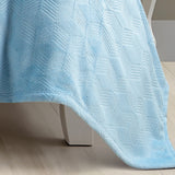 Plazatex Amrani Embossed Blanket Polyester Ultra Soft Plush Bed Blanket Queen 90"x90" Light Blue