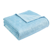 Plazatex Amrani Embossed Blanket Polyester Ultra Soft Plush Bed Blanket Queen 90"x90" Light Blue