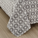 Plazatex Peralto Printed Soft Warm Lightweight 100% Polyester Plush Blanket Queen 90" x 90" Grey