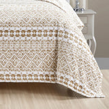 Plazatex Tala Printed Luxurious Ultra Soft Lightweight Bed Blanket Beige