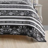 Plazatex Odelia Printed Luxurious Ultra Soft Lightweight Bed Blanket Black & White