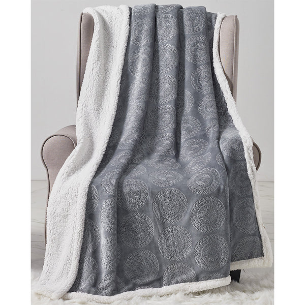 Plazatex Caesar Sherpa Decorative Super Soft Throw Blanket for Sleep/Decor 50" x