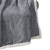 Plazatex Caesar Sherpa Decorative Super Soft Throw Blanket for Sleep/Decor 50" x 60" Grey