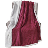 Plazatex Caesar Sherpa Decorative Super Soft Throw Blanket for Sleep/Decor 50" x 60" Burgundy