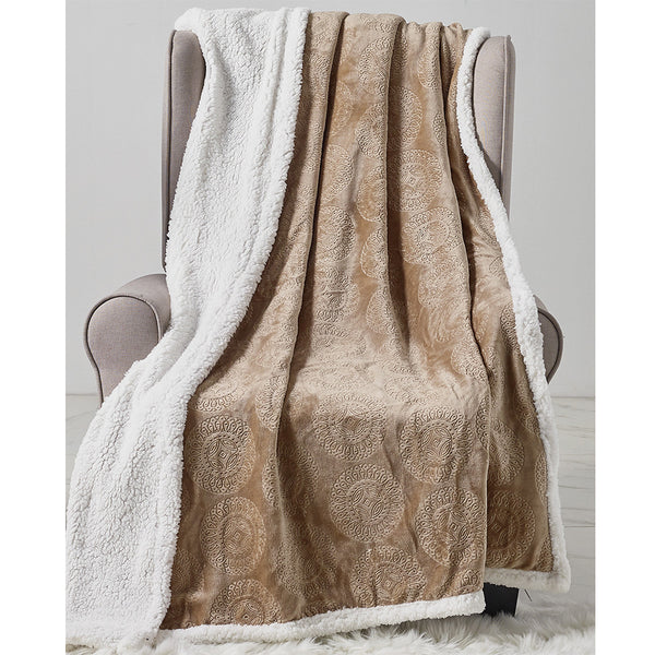 Plazatex Caesar Sherpa Decorative Super Soft Throw Blanket for Sleep/Decor 50" x