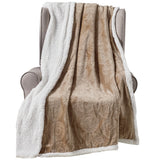 Plazatex Caesar Sherpa Decorative Super Soft Throw Blanket for Sleep/Decor 50" x 60" Taupe