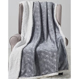 Plazatex Louvre Sherpa Decorative Super Soft Throw Blanket for Sleep/Decor 50" x 60" Grey
