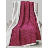 Plazatex Louvre Sherpa Decorative Super Soft Throw Blanket for Sleep/Decor 50" x 60" Burgundy