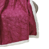 Plazatex Louvre Sherpa Decorative Super Soft Throw Blanket for Sleep/Decor 50" x 60" Burgundy