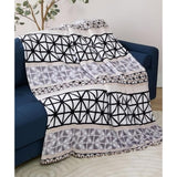 Plazatex Brexton plush Decorative Machine Washable Throw 50" x 70" Black,Grey & White