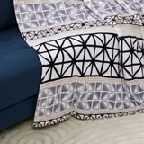 Plazatex Brexton plush Decorative Machine Washable Throw 50" x 70" Black,Grey & White